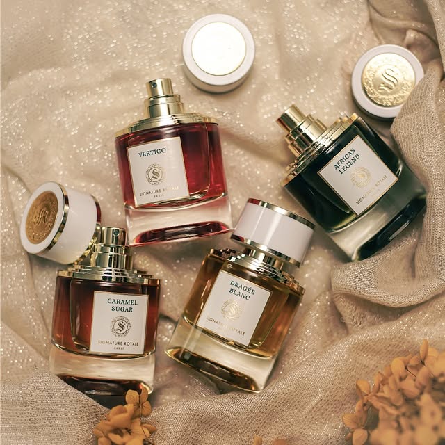 collection de parfums de niche flacons signature royale longue tenue
