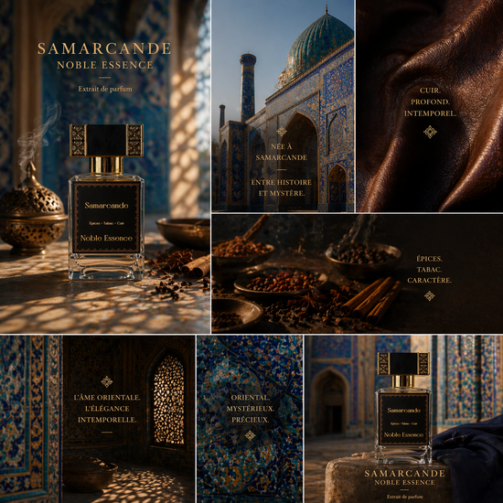 Samarcande Noble Essence – parfum oriental épicé, notes de safran et tabac