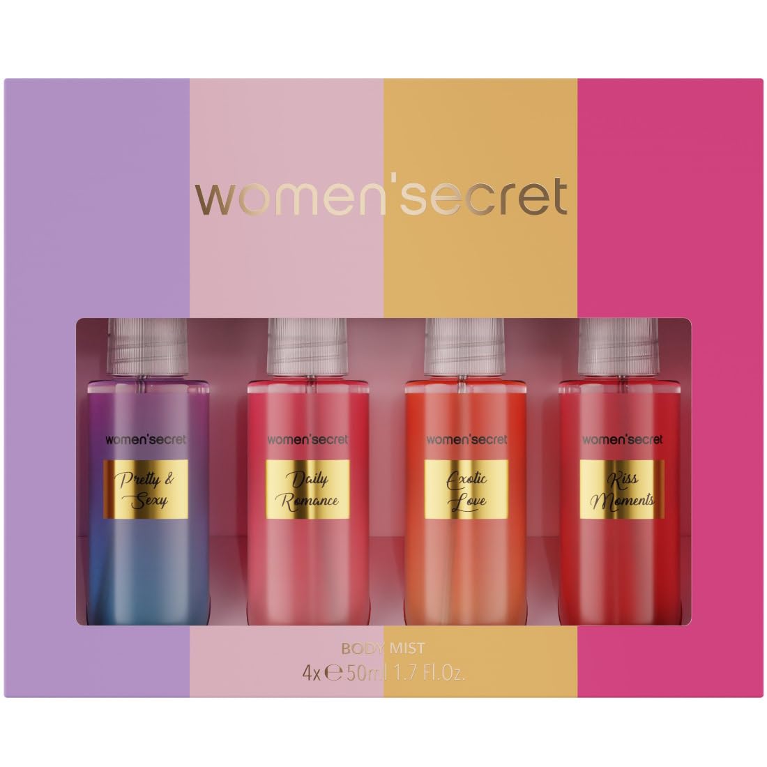 Coffret 4 Brumes Women'secret — brumes parfumées pour femme