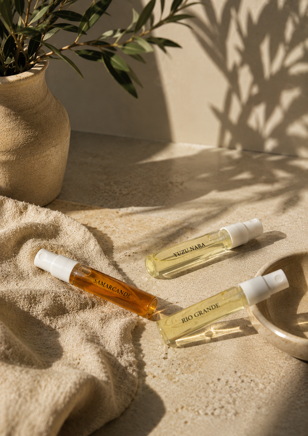 Coffret découverte Noble Essence avec trois extraits de parfum en format échantillon