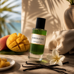 Émeraude Sapos Parfums – flacon de parfum tropical fruité mangue et ananas