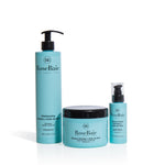 Routine RoseBaie Kératine x Huile de Ricin - shampooing, masque et sérum